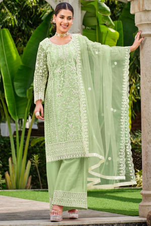 ASISA Women's Beige Georgette Palazzo Salwar Suit | Semi-Stitched Pakistani  Style | Embroidery & Mirror Work : Amazon.in: Fashion