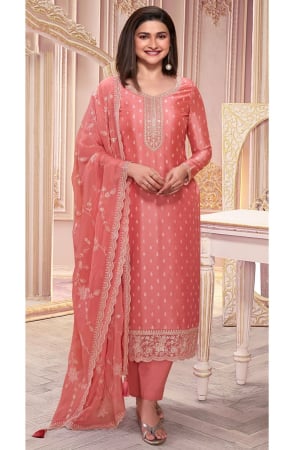Prachi Desai Cantaloupe Silk Georgette Pant Kameez
