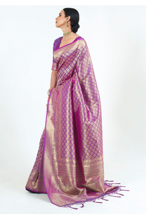 Amazing Purple Silk Woven Saree