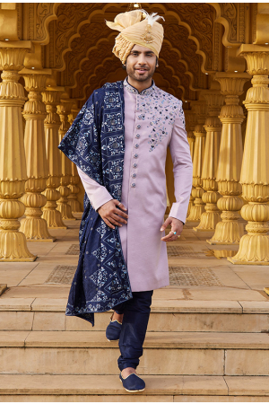 Purple Wedding Wear Sherwani