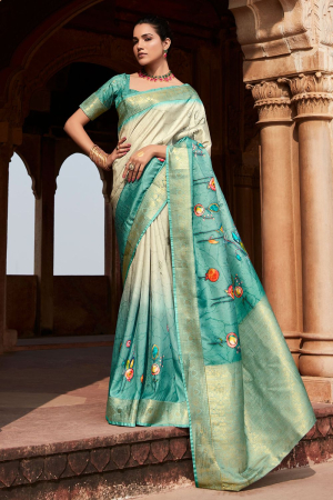 Rama Green Handloom Silk Saree