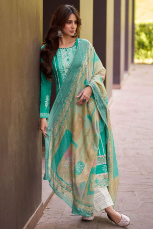 Rama Green Pure Lawn Cambric Plus Size Suit