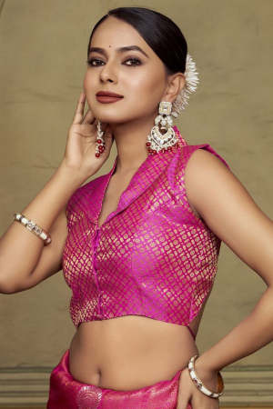 Rani Pink Banarasi Silk Blouse