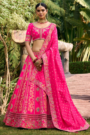 Rani Pink Banarasi Silk Designer Lehenga Choli