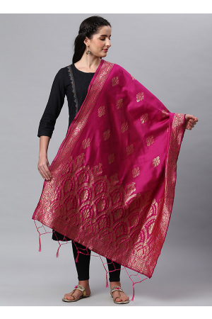Rani Pink Banarasi Silk Dupatta