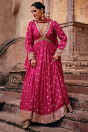 Rani Pink Designer Anarkali Suit