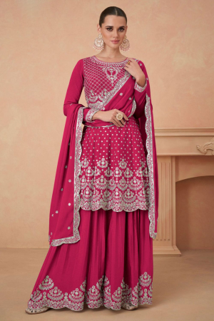 Rani Pink Designer Sarara Kameez Suit
