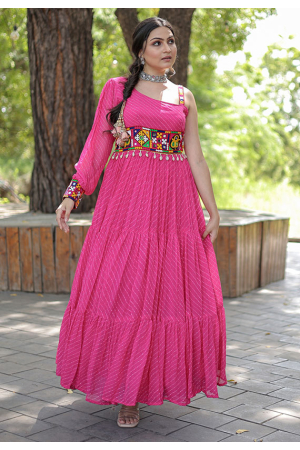Rani Pink Faux Georgette Gown