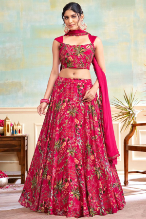Rani Pink Heavy Designer Lehenga Choli Set