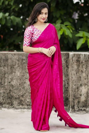 Rani Pink Party Wear Saree