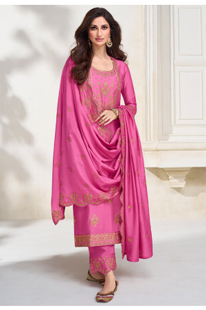 Rani Pink Premium Silk Trouser Kameez Suit