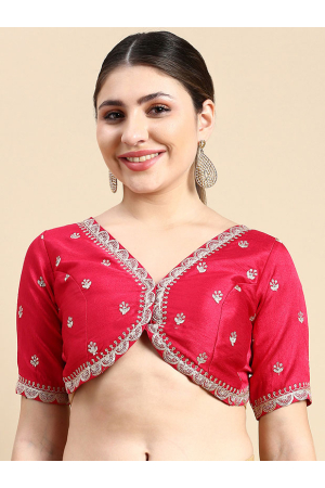 Rani Pink Silk Embroidered Blouse