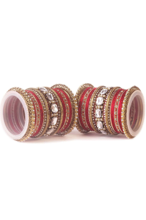 Red and Golden Wedding Wear Bangles