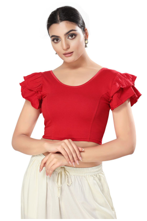 Red Cotton Lycra Blouse