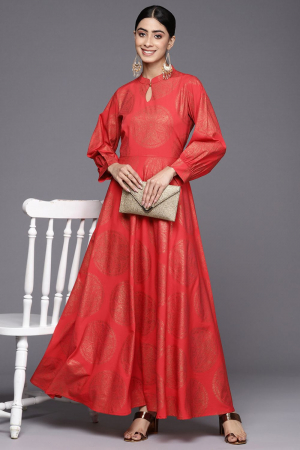 Red Party Wear Ethnic Dress