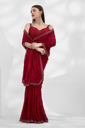 Red Party Wear Saree