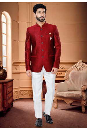 Red Wedding Wear Jodupuri Suit