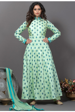 Mesmeric Mint Green Readymade Suit