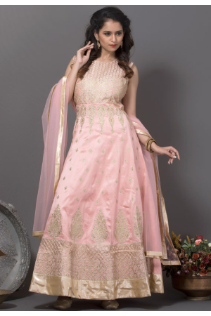 Soft Pink Readymade Anarkali Suit