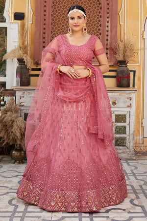 Rouge Pink Designer Lehenga Choli Set