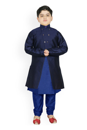 Royal Blue Art Silk Kurta Set with Jacket