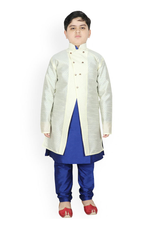 Royal Blue Art Silk Kurta Set with Jacket
