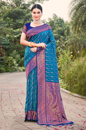 Royal Blue Banarasi Silk Zari Woven Saree