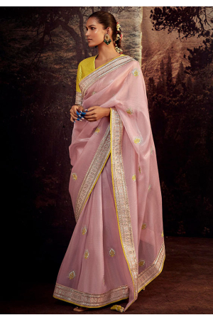 Soft Pink Heavy Designer Saree