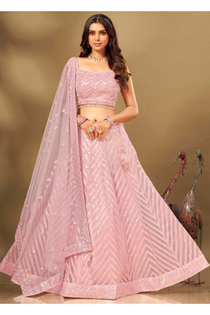 Soft Pink Readymade Designer Lehenga Choli Set
