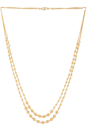 Traditional Gold Plated Brass Layered Necklace Chain