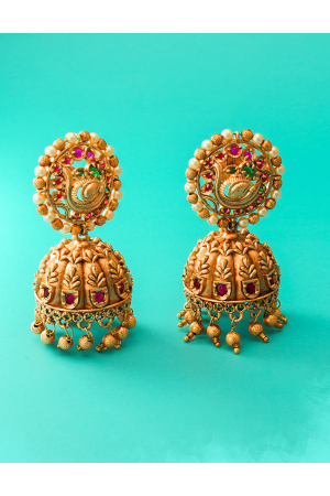 Traditional Golden Jhumki Earrings