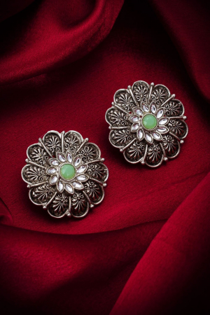 Traditional Silver Studded Earrings
