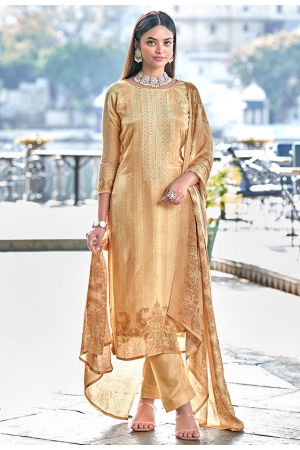 Fawn Embroidered Pure Muslin Pant Kameez