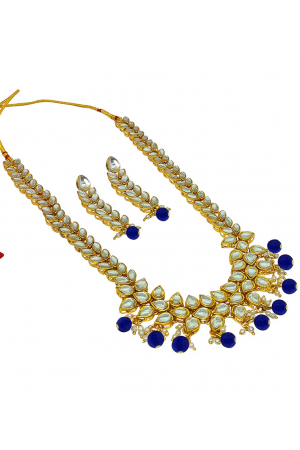White and Blue Designer Necklace Set