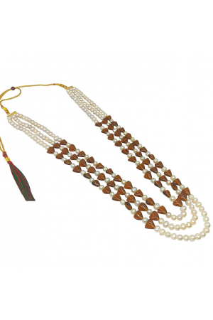 White and Brown Designer Necklace Set
