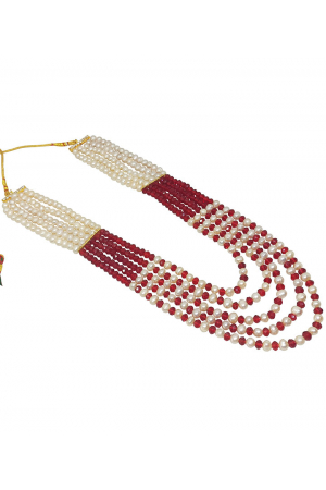 White and Red Designer Necklace Set