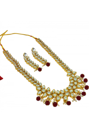 White and Red Designer Necklace Set