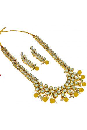 White and Yellow Designer Necklace Set