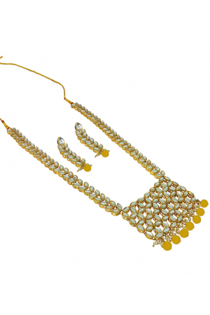 White and Yellow Designer Necklace Set