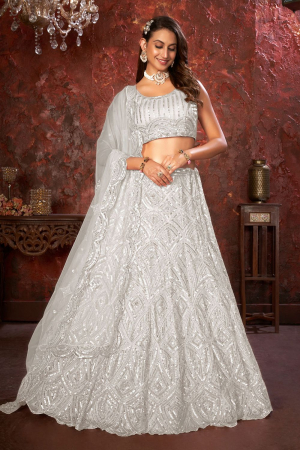 White Net Designer Lehenga Choli for Wedding