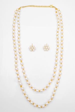 White Pearls Designer Necklace Set