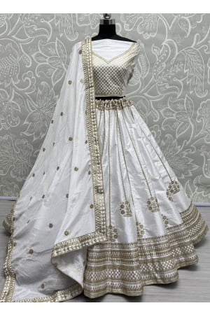 White Silk Heavy Designer Lehenga Choli Set