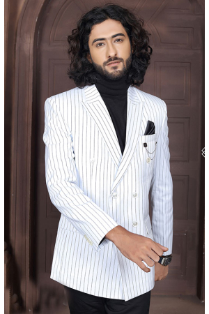 White Terry Rayon Men Suit