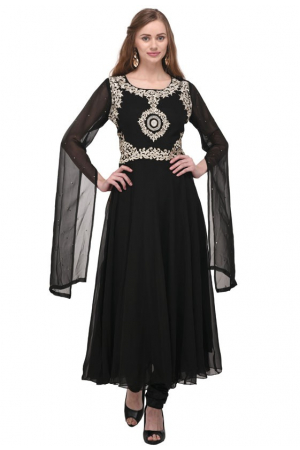 Stylish Black Readymade Anarkali Suit