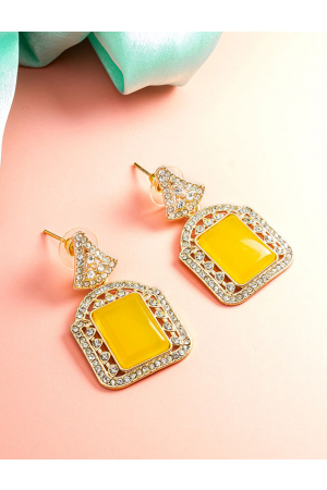 Yellow AD Stones Earrings