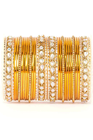 Yellow and Golden Wedding Wear Bangles