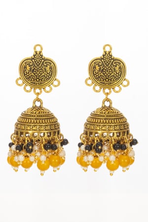 Yellow Brass Designer Earrings