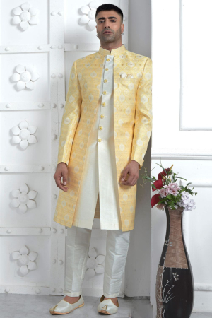 Yellow Designer Indo Western Outfit