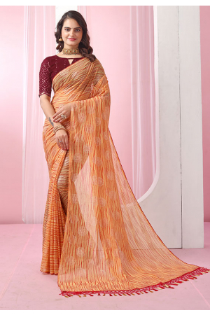 Yellow Georgette Party Wear Saree