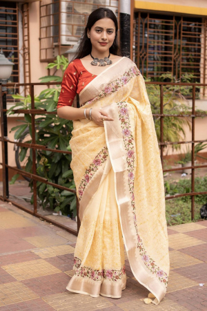 Yellow Party Wear Saree